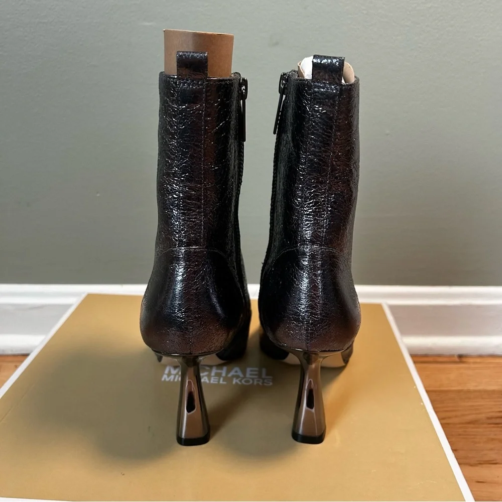 Michael Kors Clara Mid Bootie Anthracite Dark Grey Size 7m Silver women’s boots - Picture 4 of 16
